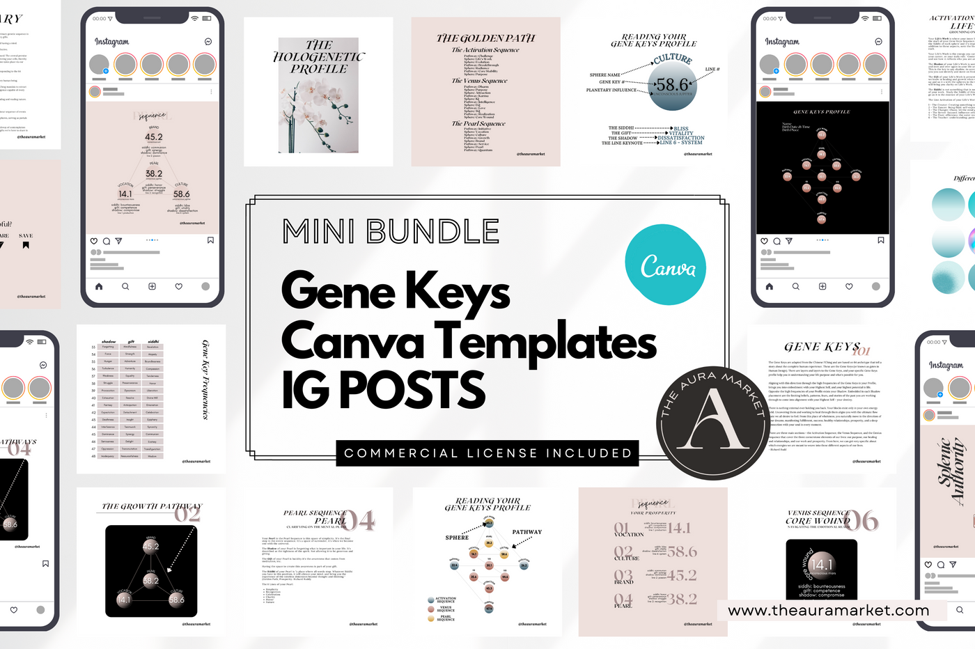 Digital Mini Bundle: Gene Keys Canva Templates INSTAGRAM POSTS