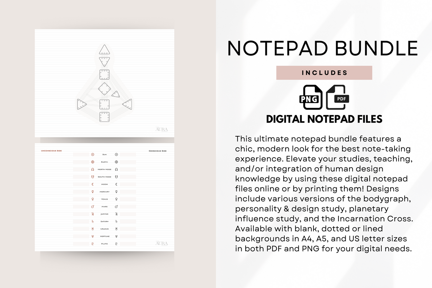 Digital Notepad Bundle for Human Design