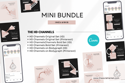 Digital Mini Bundle: Human Design Canva Templates CHANNELS