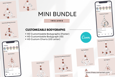 Digital Mini Bundle: Human Design Canva Templates CUSTOMIZABLE BODYGRAPHS