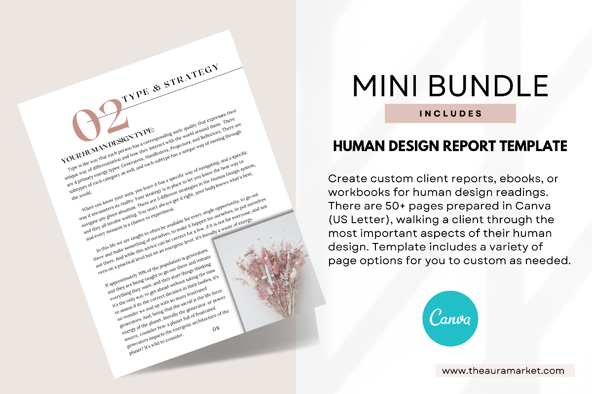 Digital Mini Bundle: Human Design Canva REPORT Template