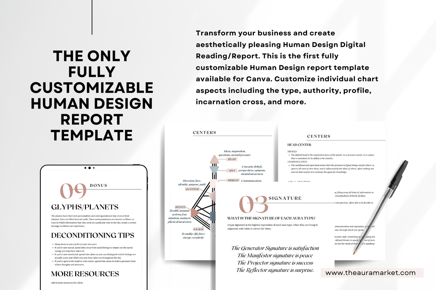 Digital Ultimate Human Design and Gene Keys Canva Templates Bundle